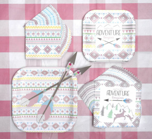 The Adventure Begins - Plates Square 7" Girl 8-pack - Image 4
