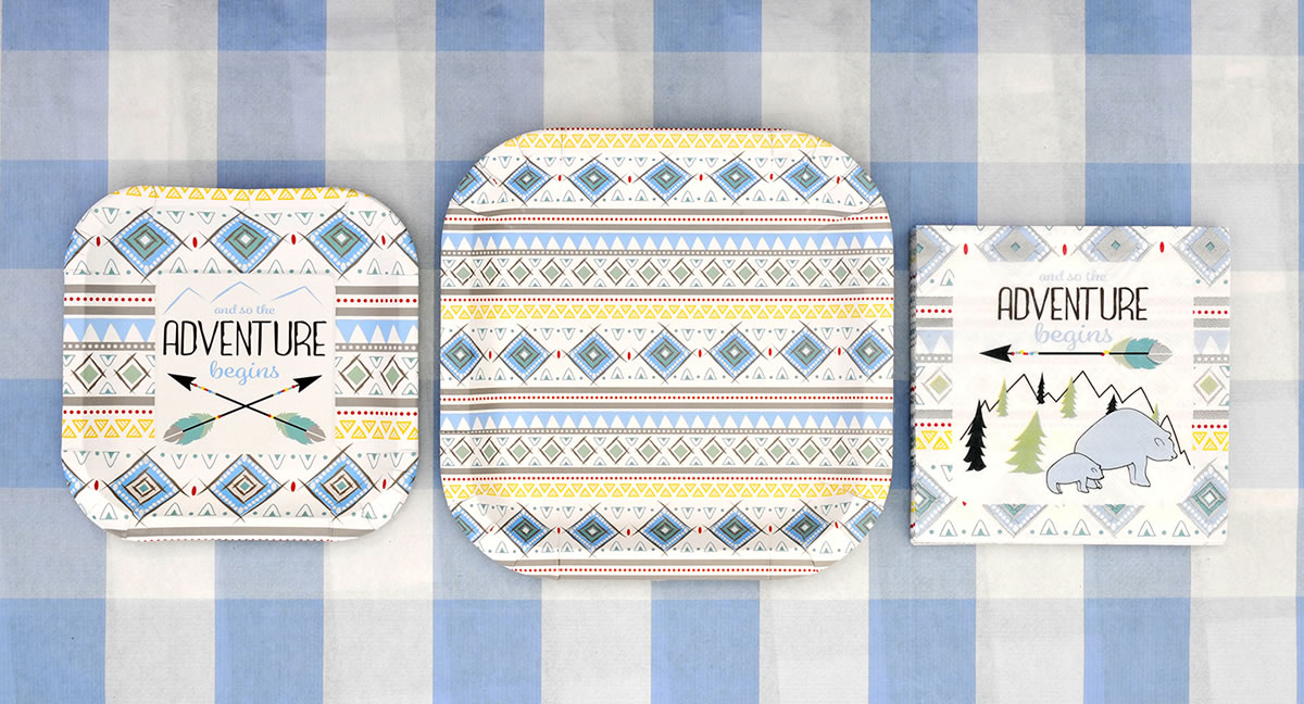 The Adventure Begins - Plates Square 7" Boy 8-pack - Image 3