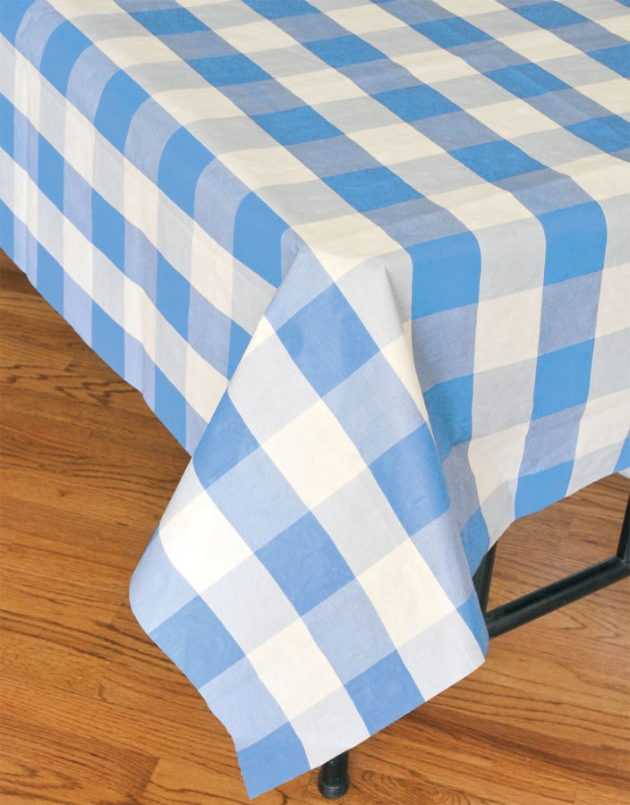 Classic Plaid - Tablecover Light Blue and White 54" x 108"