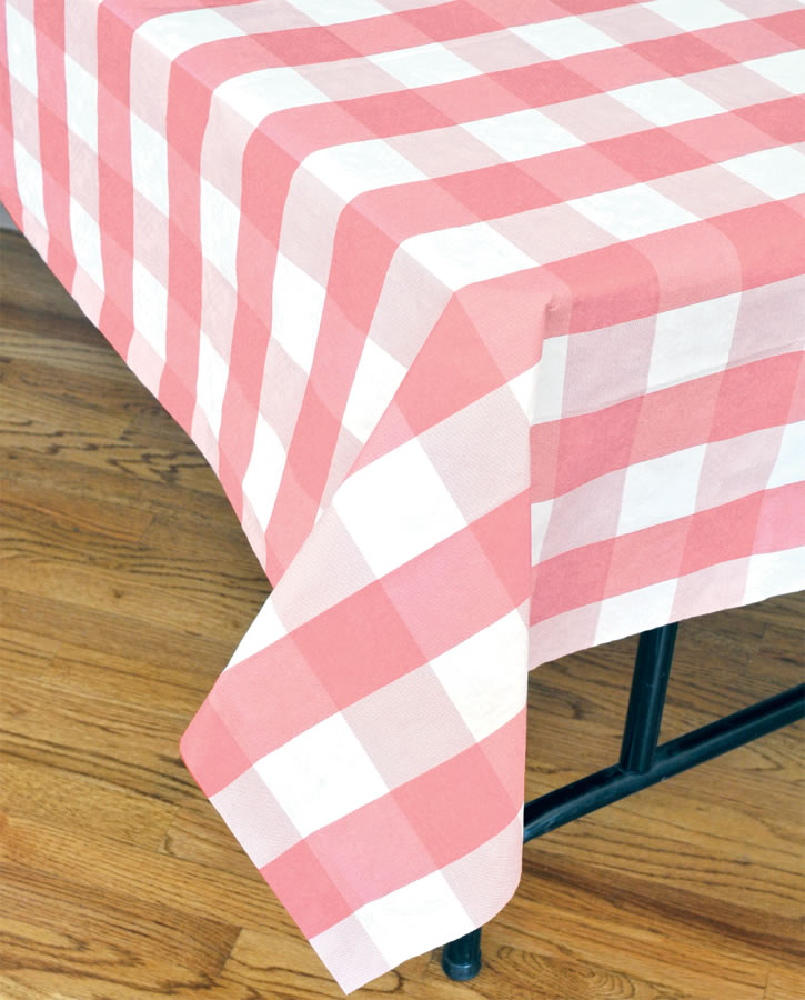 Classic Plaid - Tablecover Pink and White 54" x 108"