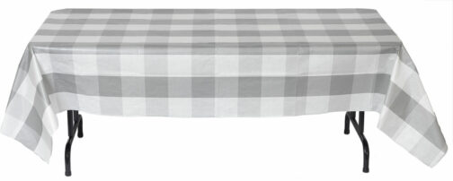 Classic Plaid - Tablecover Big Block Grey and White 54" x 108" - Image 4