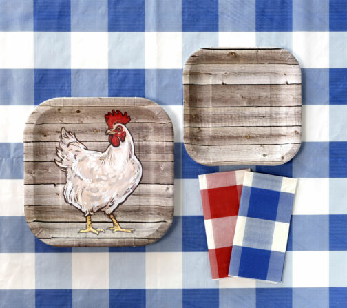 Farm Table - Plates Square 9" Chicken 8-pack - Image 2
