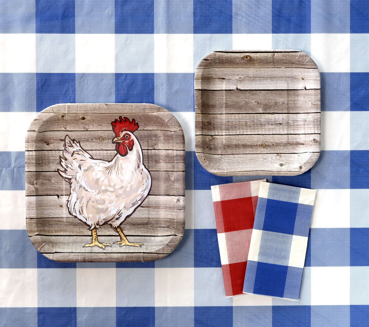 Farm Table - Plates Square 9" Barnwood 8-pack - Image 5