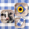Farm Table - Plates Square 9" Cow 8-pack - Image 2