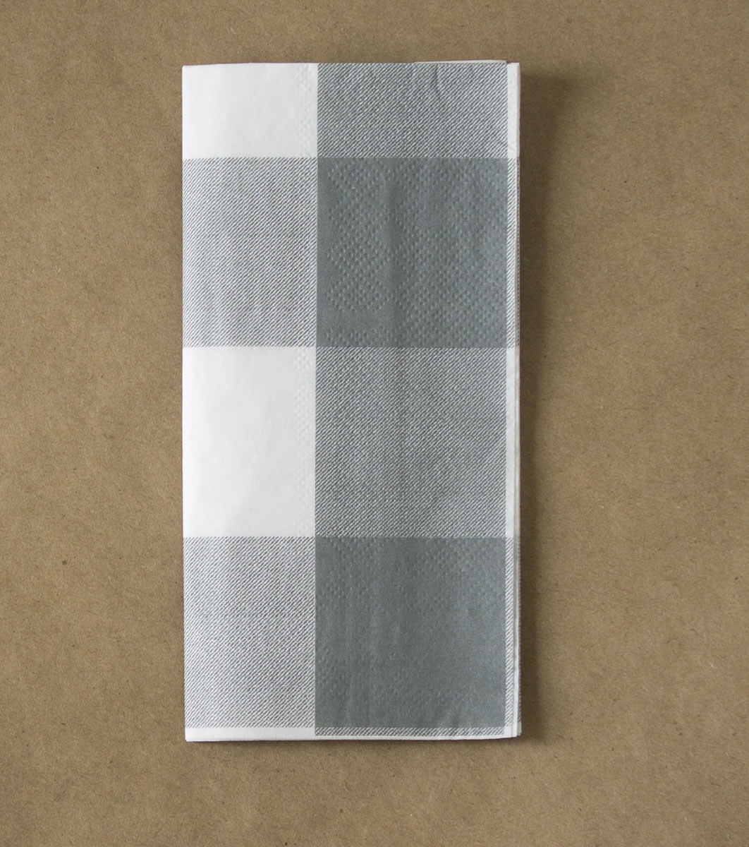 Classic Plaid - Napkins Luncheon Grey 16-pack - Image 5