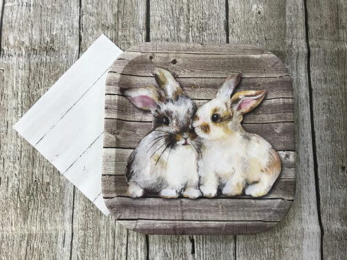 Farm Table - Plates Square 9" Bunny Rabbits 8-pack - Image 5