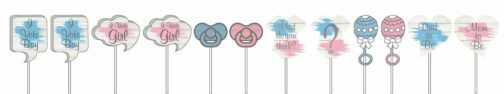 Gender Reveal - Photo Props "Blue or Pink?" 12-pack - Image 2