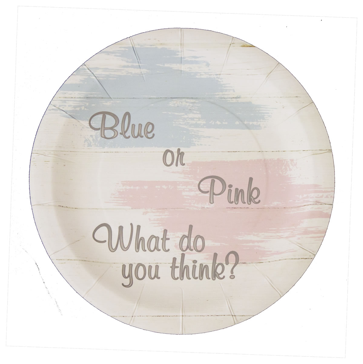 Gender Reveal - Plates Round 9" "Blue or Pink?" 8-pack