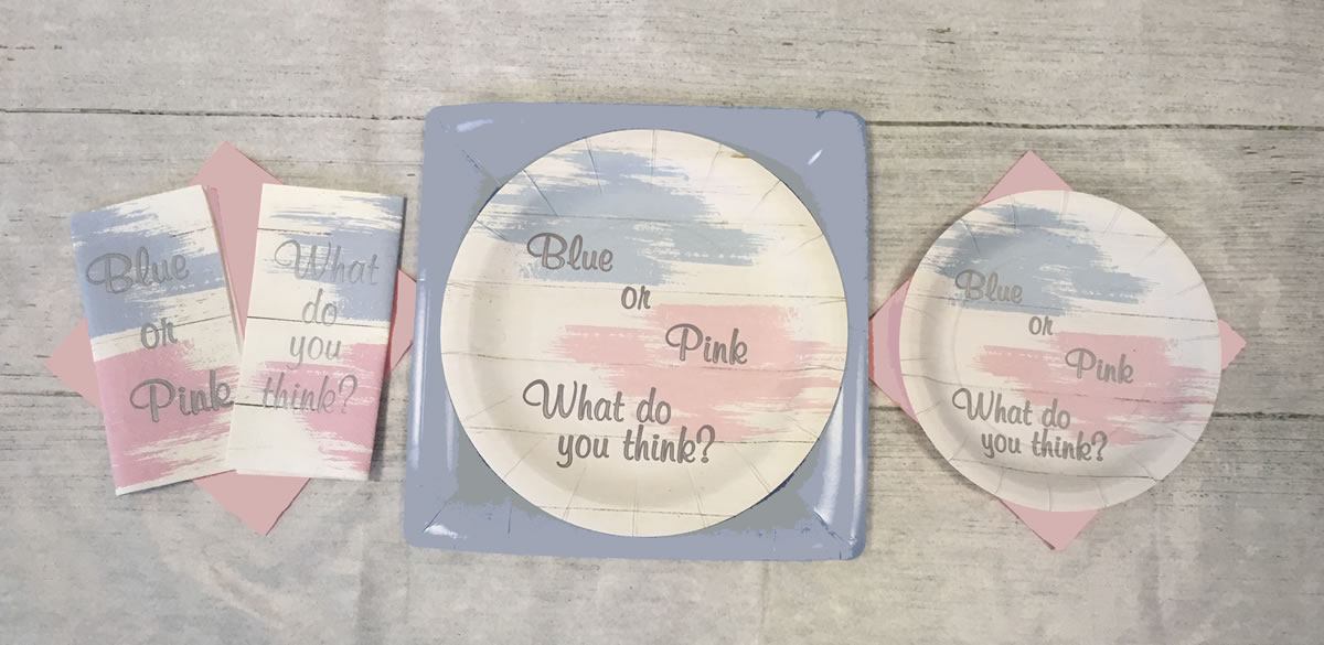 Gender Reveal - Napkins Luncheon "Blue or Pink?" 16-pack - Image 4