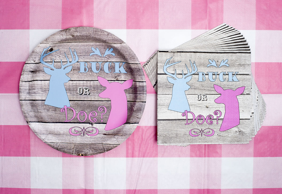 Gender Reveal - Napkins Luncheon "Buck or Doe?" 16-pack - Image 3