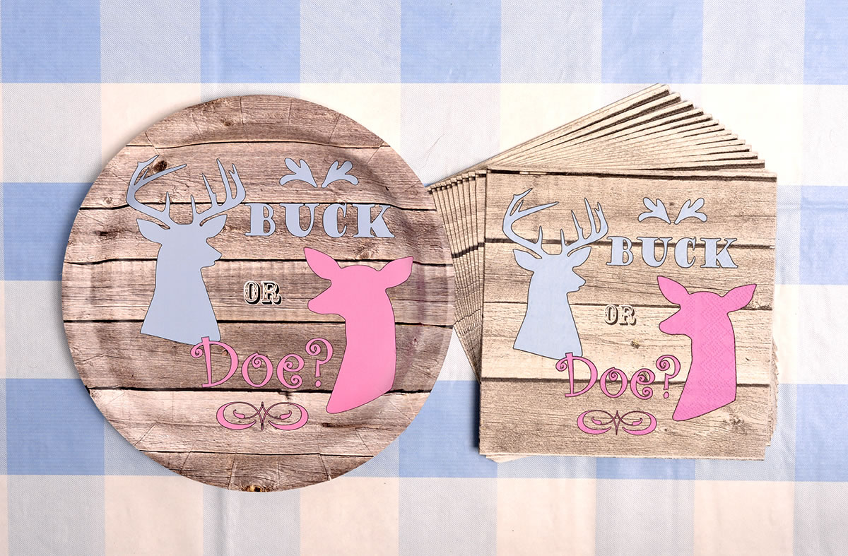 Gender Reveal - Napkins Luncheon "Buck or Doe?" 16-pack - Image 4