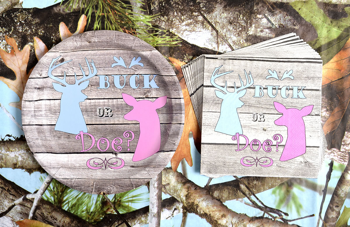 Gender Reveal - Napkins Luncheon "Buck or Doe?" 16-pack - Image 5