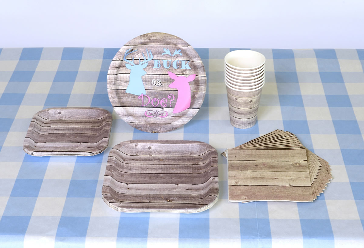Gender Reveal - Plates Round 9" "Buck or Doe?" 8-pack - Image 2
