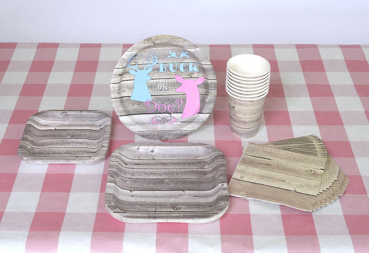 Gender Reveal - Plates Round 9" "Buck or Doe?" 8-pack - Image 3