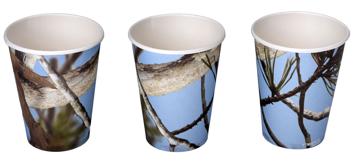 Light Blue Camo - Paper Cups 12 oz. 8-pack - Image 2