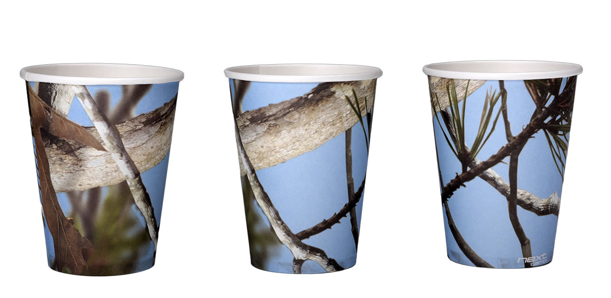Light Blue Camo - Paper Cups 12 oz. 8-pack - Image 3
