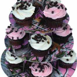 Pink Camo – Cupcake Stand 3 tiers holds 24 cupcakes