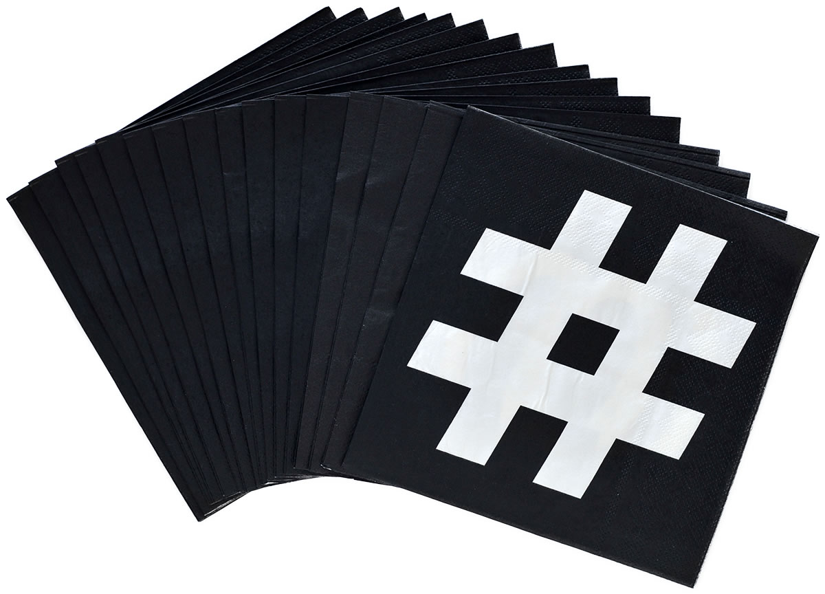 Social Media - Napkins Luncheon Hashtag, @ 16-pack - Image 3