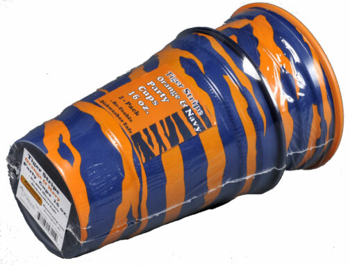 Tiger Stripe - Orange / Blue Melamine Party Cups 16 oz. 2-pack - Image 2
