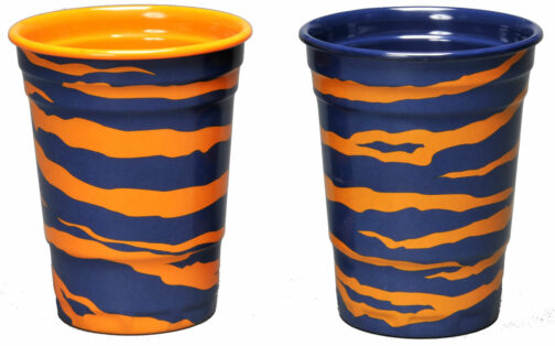Tiger Stripe - Orange / Blue Melamine Party Cups 16 oz. 2-pack