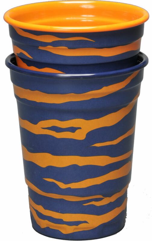 Tiger Stripe - Orange / Blue Melamine Party Cups 16 oz. 2-pack - Image 3