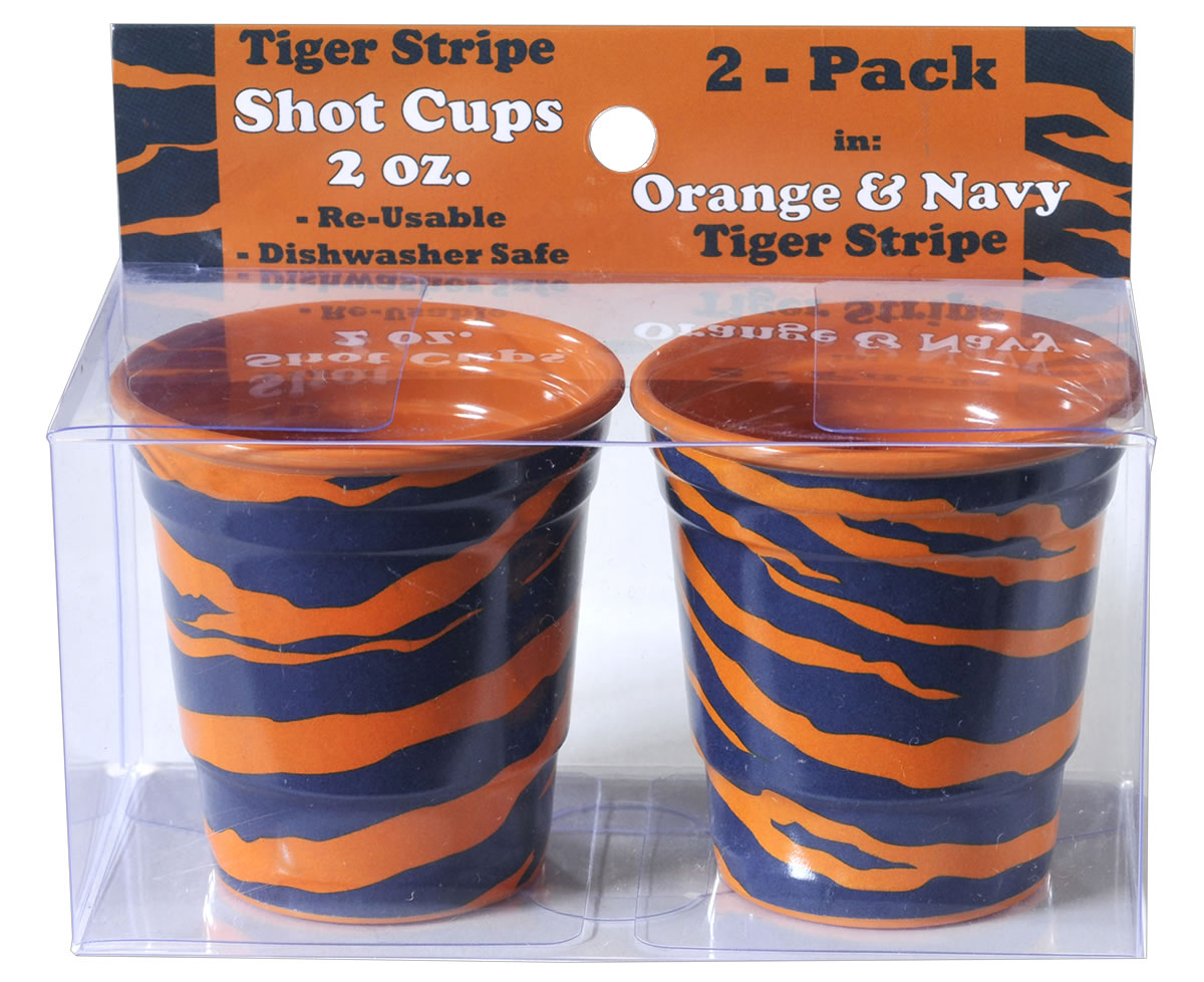 Tiger Stripe - Orange / Blue Melamine Shot Cups 2 oz. 2-pack - Image 3