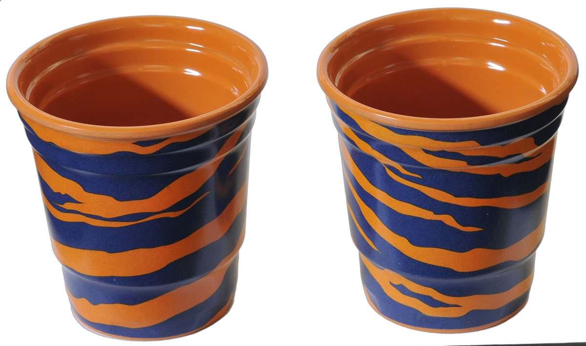 Tiger Stripe - Orange / Blue Melamine Shot Cups 2 oz. 2-pack - Image 4