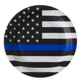 Police – Plates Round 9″ Thin Blue Line 8-pack
