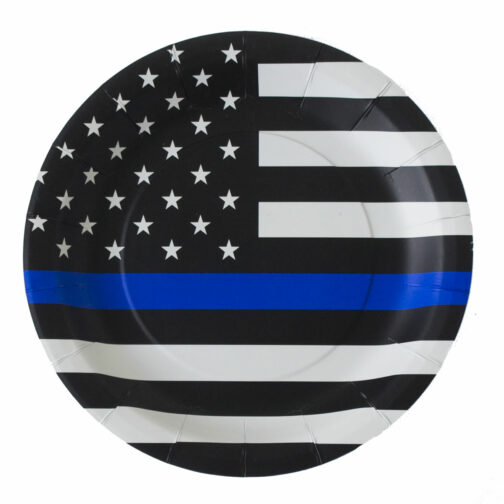 Police - Plates Round 9" Thin Blue Line 8-pack - Image 2