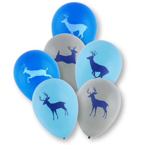 Havercamp Party Products - Light Blue Camo - Latex Balloons - Set of six