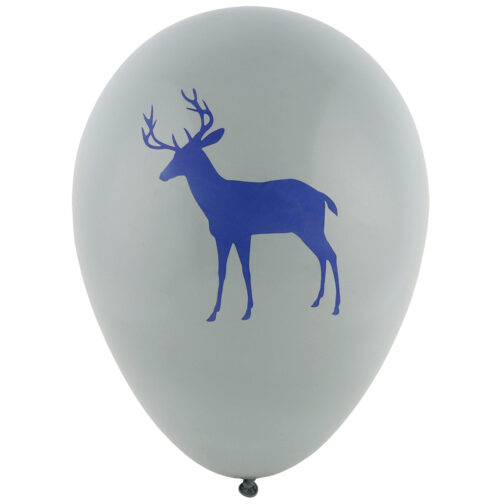 Havercamp Party Products - Light Blue Camo - Latex Balloons - Grey with Dark Blue Side 1