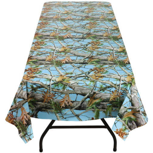 Havercamp Party Products - Light Blue Camo Tablecover - End View High