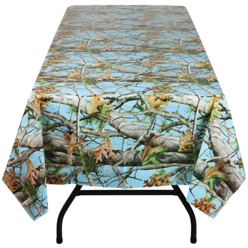 Havercamp Party Products - Light Blue Camo Tablecover - End View