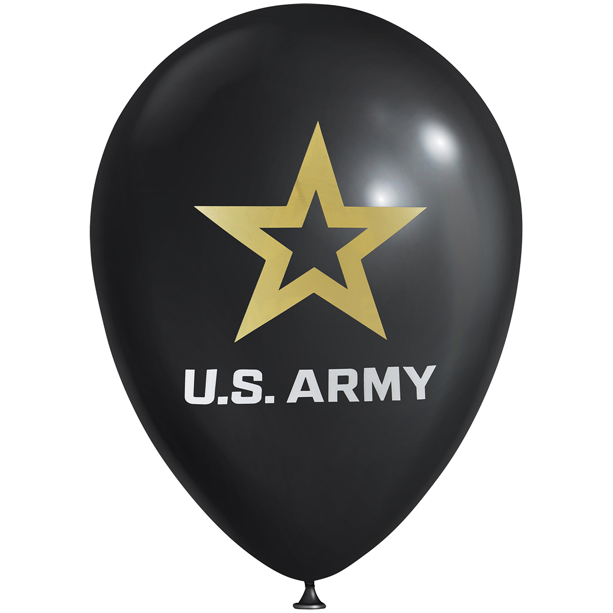 Products - U.S. Army - Balloons Latex Black with Gold Star White Text