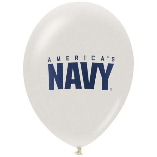 Havercamp Party Products - US Navy - Latex Balloon White with Navy Slogan