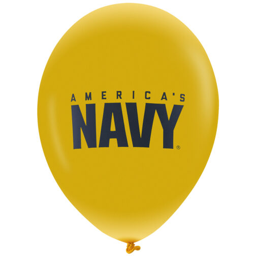 Havercamp Party Products - US Navy - Latex Balloon Gold with Navy Logo