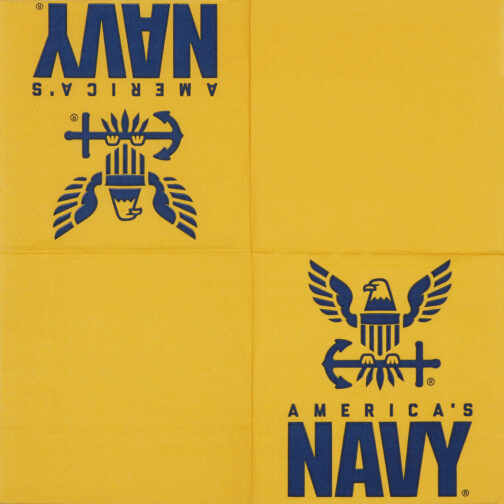 Havercamp Party Products - US Navy - Beverage Napkin Gold with Navy Print