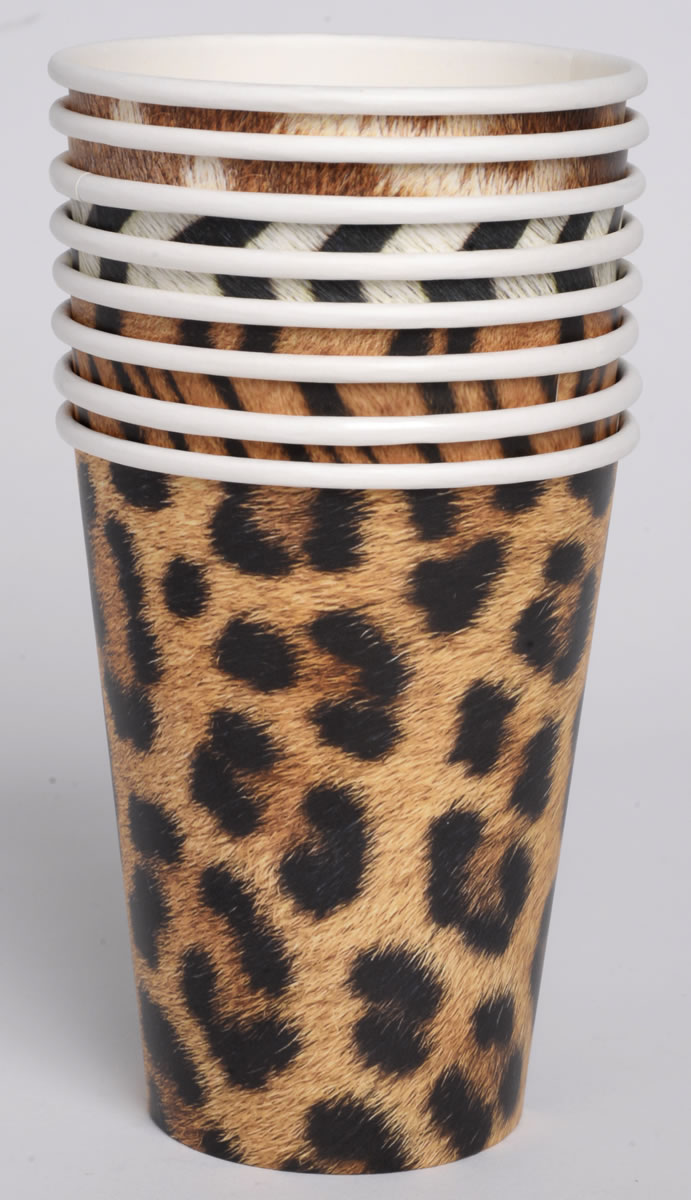 Jungle Safari - Paper Cups 12 oz. Leopard 8-pack - Image 4
