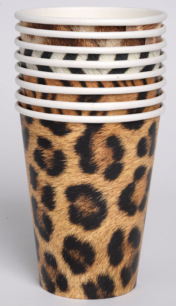 Jungle Safari - Paper Cups 12 oz. Leopard 8-pack - Image 5