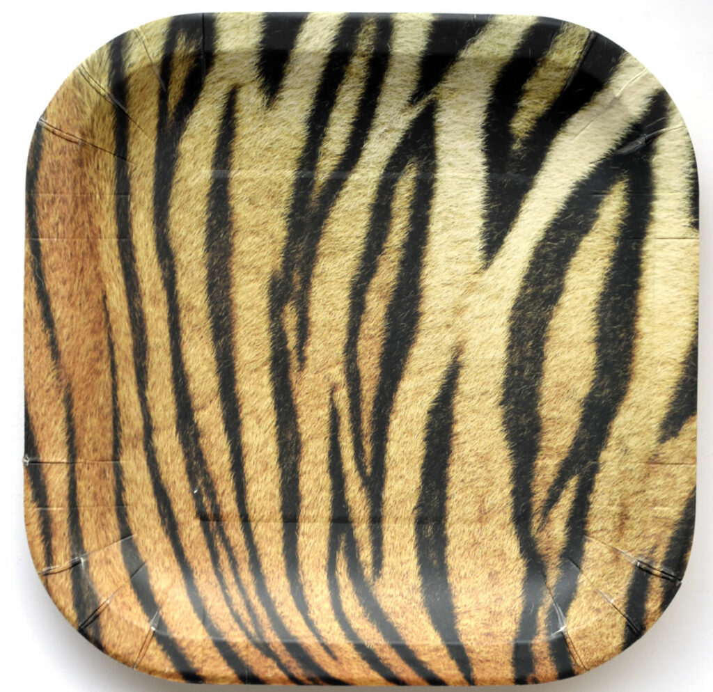 Jungle Safari Plates Square 9" Tiger 8pack