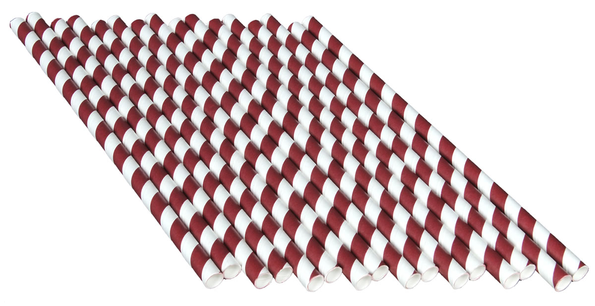 Team Colors - Maroon & White Straws (16 pk) - Image 2