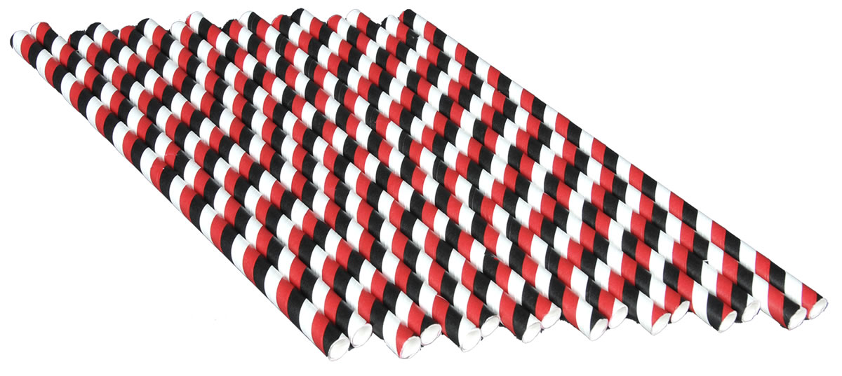 Team Colors - Red, White & Black Straws (16 pk) - Image 3