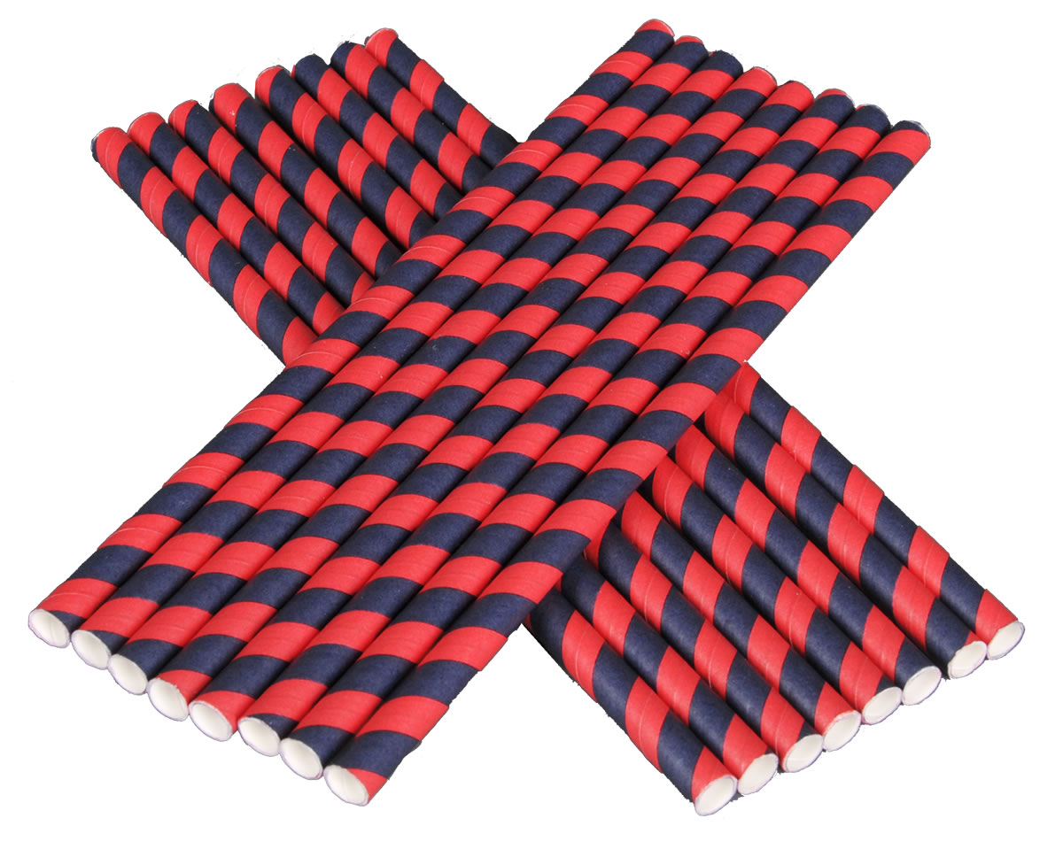 Team Colors - Red & Navy Straws (16 pk)
