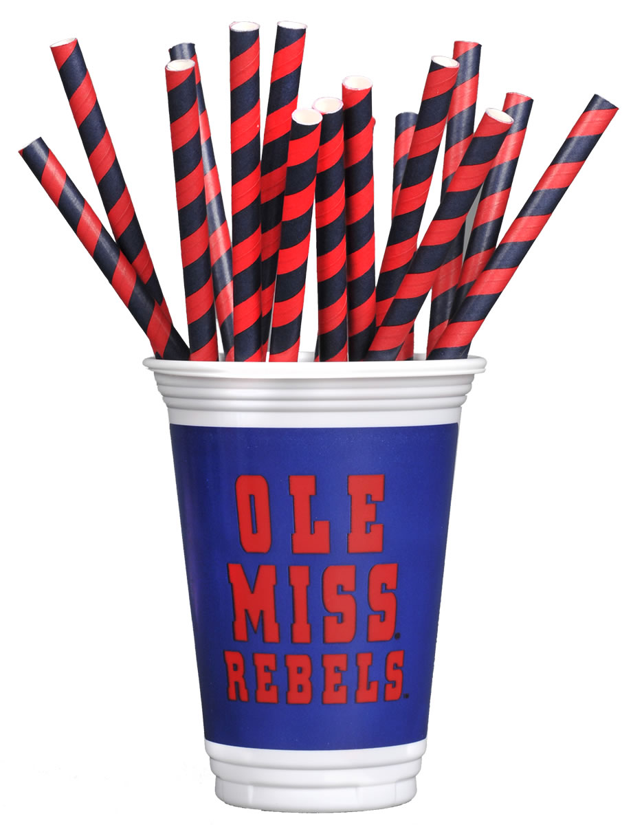 Team Colors - Red & Navy Straws (16 pk) - Image 2