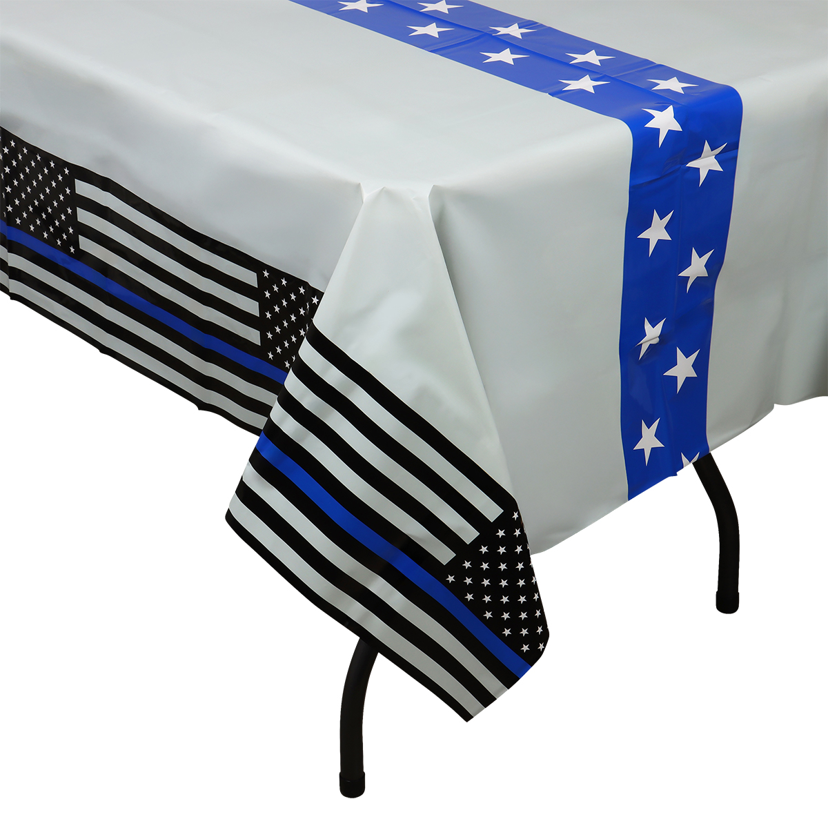 Havercamp Party Products - Police Thin Blue Line - Tablecover - Corner View