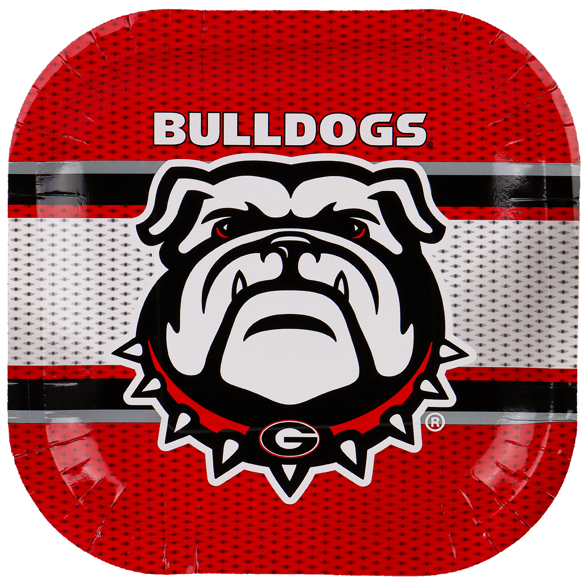 Havercamp Party Products - Georgia Bulldogs -9 inch Square Plate - Top View