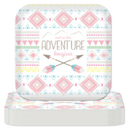 The Adventure Begins – Plates Square 7″ Girl 8-pack
