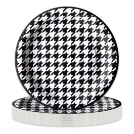 Houndstooth – Plates Round 9″ 8-pack
