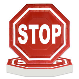 Railroad – Plates Octogonal 9″ STOP 8-pack