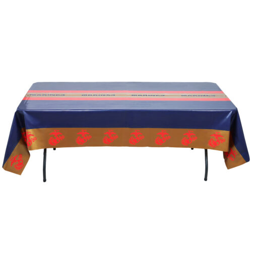 Havercamp Party Products - US Marines - Tablecover Lightweight Plastic 54" x 108" - Side View